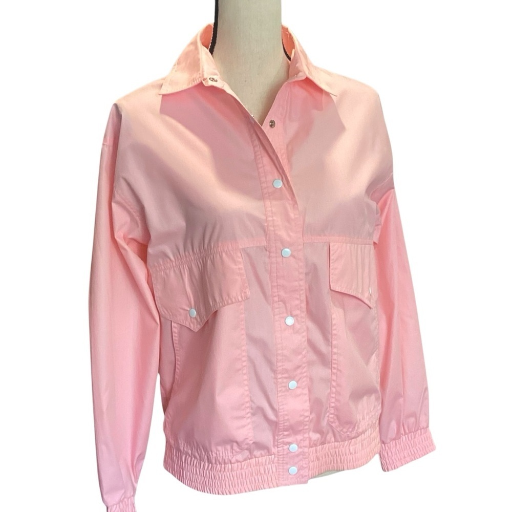 Vintage Koret Snap Bomber Style Jacket GREASE Pink Ladies Size Small Lightweight